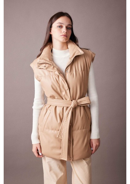 Regular Fit Suni Deri Yelek A0977AX23AU