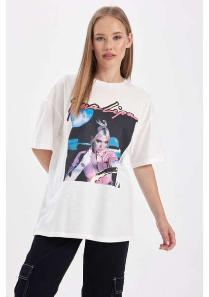 Coool Dua Lipa Oversize Geniş Kalıp Kısa Kollu Tişört B2972AX23HS