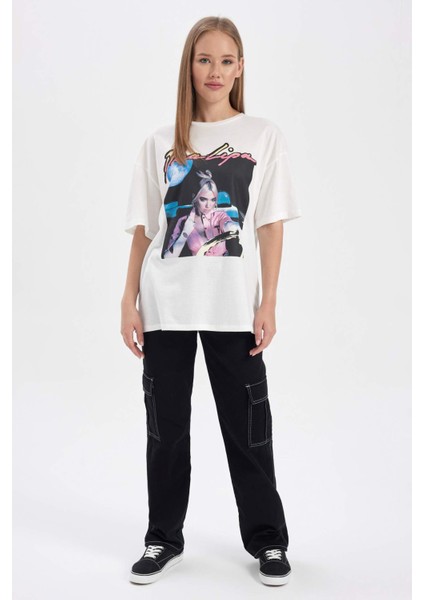 Coool Dua Lipa Oversize Geniş Kalıp Kısa Kollu Tişört B2972AX23HS fiyatları