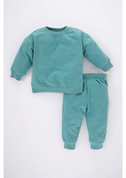 Kız Bebek Uzun Kollu Sweatshirt Kumaşı 2'li Takım A7352A523AU