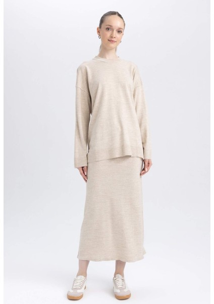 Regular Fit Bisiklet Yaka Kazak Tunik A9803AX23WN