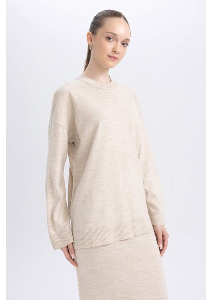 Regular Fit Bisiklet Yaka Kazak Tunik A9803AX23WN