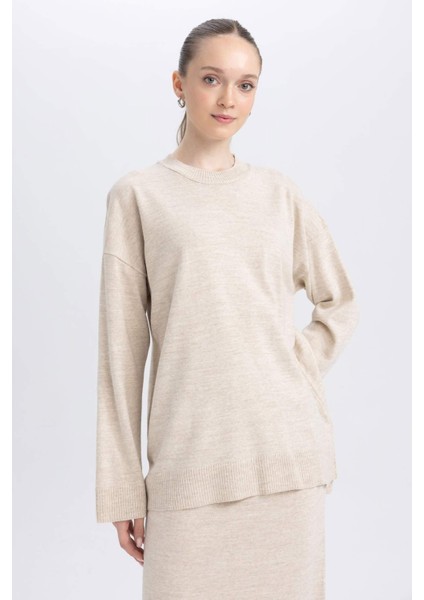 Regular Fit Bisiklet Yaka Kazak Tunik A9803AX23WN