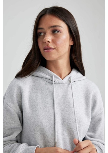 Relax Fit Kapüşonlu Kalın Sweatshirt W8071AZ23WN