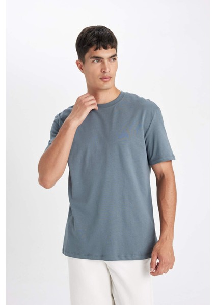 New Regular Fit Bisiklet Yaka Basic Düz %100 Pamuk Kısa Kollu Tişört V7699AZ24SP