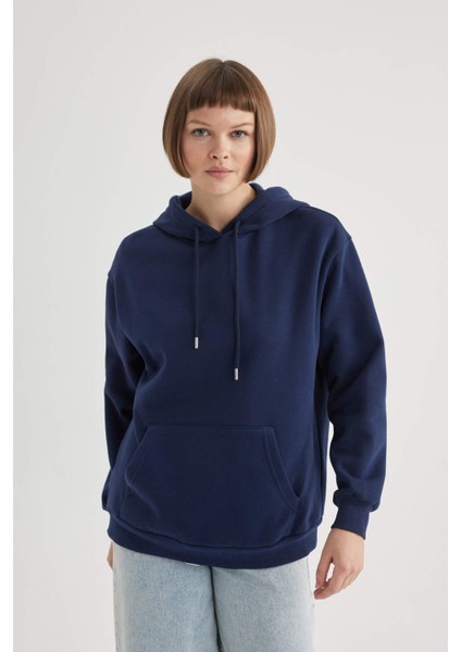 Relax Fit Kapüşonlu Kalın Sweatshirt W1240AZ23WN