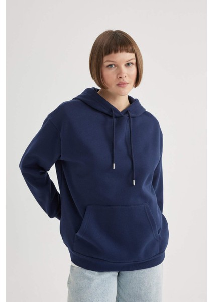 Relax Fit Kapüşonlu Kalın Sweatshirt W1240AZ23WN modelleri