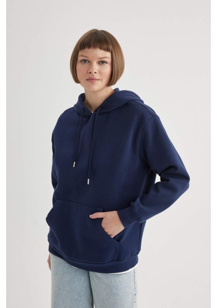 Relax Fit Kapüşonlu Kalın Sweatshirt W1240AZ23WN fırsatları