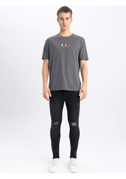 Regular Fit Bisiklet Yaka Baskılı Kısa Kollu Tişört B5076AX24SP fiyatları
