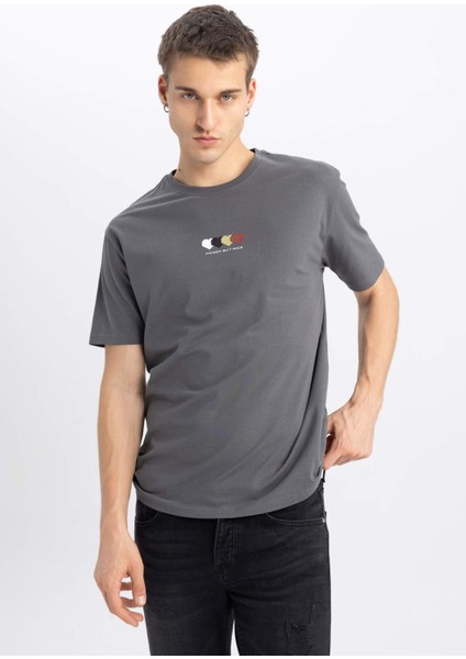 Regular Fit Bisiklet Yaka Baskılı Kısa Kollu Tişört B5076AX24SP modelleri