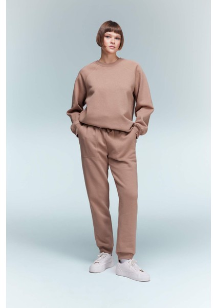 Regular Fit Jogger Kışlık Eşofman Altı Basic Düz Beli Lastikli Bağcıklı Cepli V2699AZ23WN