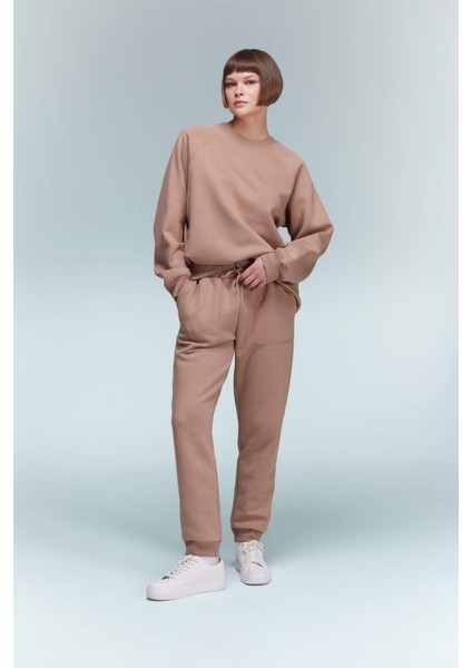 Regular Fit Jogger Kışlık Eşofman Altı Basic Düz Beli Lastikli Bağcıklı Cepli V2699AZ23WN