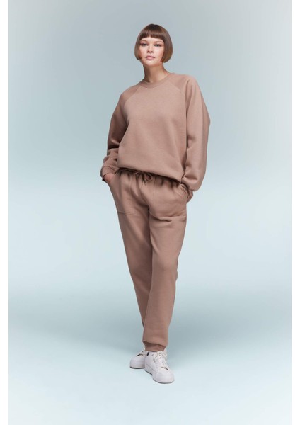 Regular Fit Jogger Kışlık Eşofman Altı Basic Düz Beli Lastikli Bağcıklı Cepli V2699AZ23WN