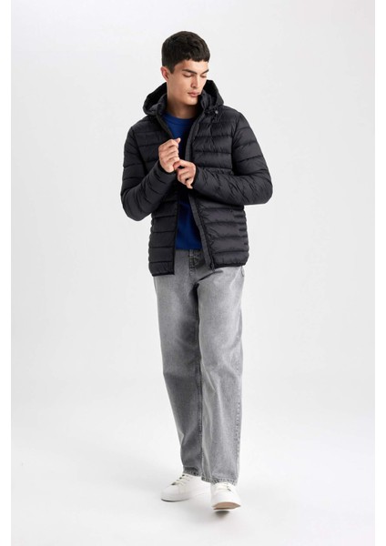 Slim Fit Hafif Şişme Mont Su İtici Kapüşonlu Fermuarlı Cepli Mevsimlik N4661AZ24SP fiyatları