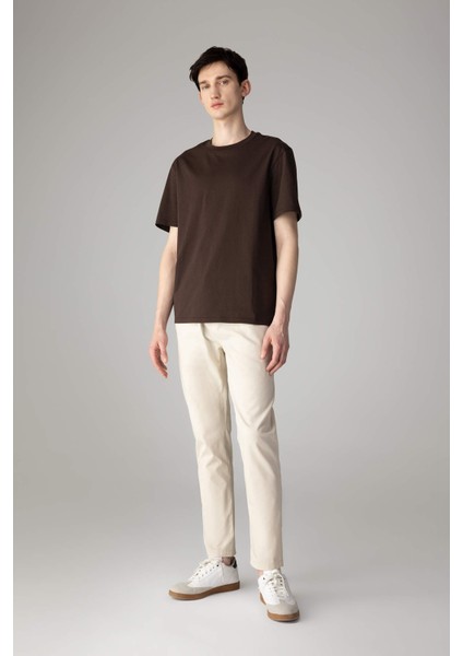 %100 Pamuk New Regular Fit Bisiklet Yaka Basic Düz Kısa Kollu Tişört V7699AZ24SP fiyatları