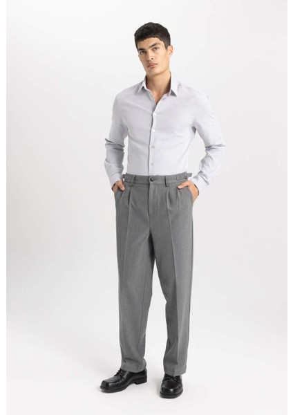 Slim Fit Dar Kesim Polo Yaka Petek Dokulu Uzun Kollu Gömlek B6476AX24SP fiyatları