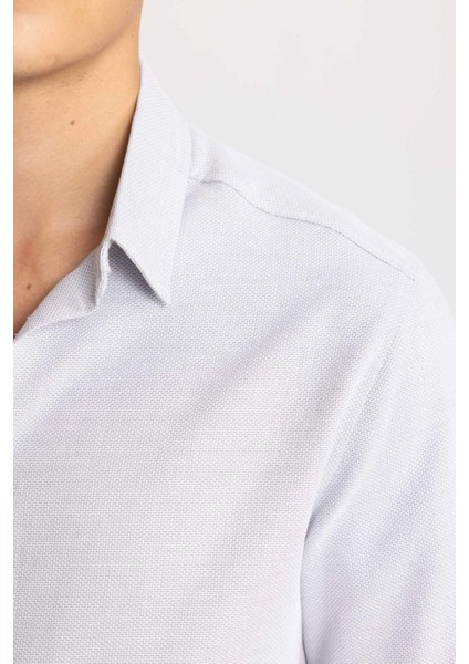 Slim Fit Dar Kesim Polo Yaka Petek Dokulu Uzun Kollu Gömlek B6476AX24SP indirimleri