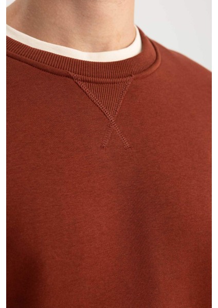 Regular Fit Bisiklet Yaka Basic Pamuklu Sweatshirt T3777AZ23AU indirimleri