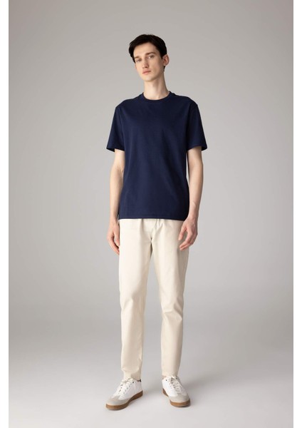 New Regular Fit Bisiklet Yaka Basic Düz %100 Pamuk Kısa Kollu Tişört V7699AZ24SP