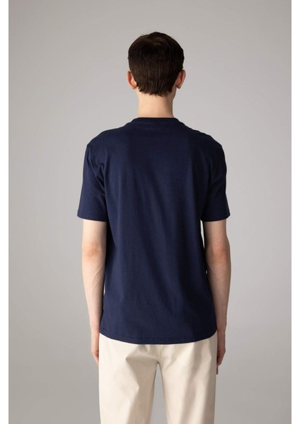 New Regular Fit Bisiklet Yaka Basic Düz %100 Pamuk Kısa Kollu Tişört V7699AZ24SP