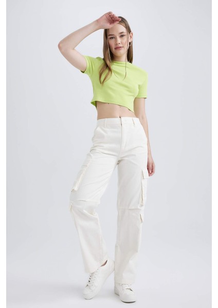 Coool Straight Fit Kargo Gabardin %100 Pamuk Pantolon A6265AX23SM