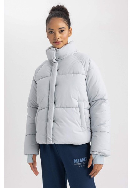 Fit Su Geçirmez Dik Yaka Puffer Şişme Mont A1550AX23AU
