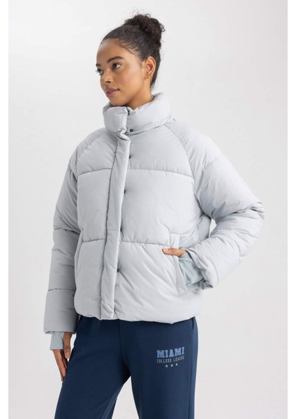 Fit Su Geçirmez Dik Yaka Puffer Şişme Mont A1550AX23AU