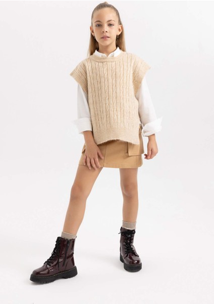 Kız Çocuk Bisiklet Yaka Triko Süveter X9524A623WN fiyatları