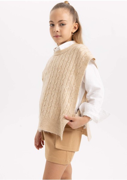 Kız Çocuk Bisiklet Yaka Triko Süveter X9524A623WN fırsatları