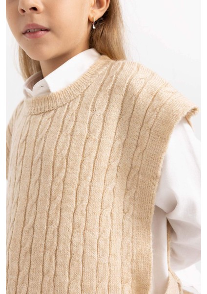 Kız Çocuk Bisiklet Yaka Triko Süveter X9524A623WN indirimleri