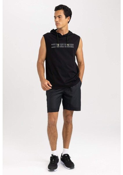 Fit Slim Fit Baskılı Kapüşonlu Atlet A1819AX23SM