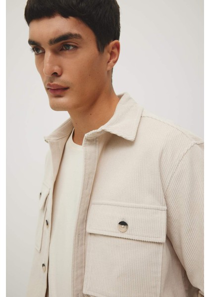 Regular Fit Polo Yaka Fitilli Kadife Uzun Kollu Gömlek Ceket A7978AX23AU