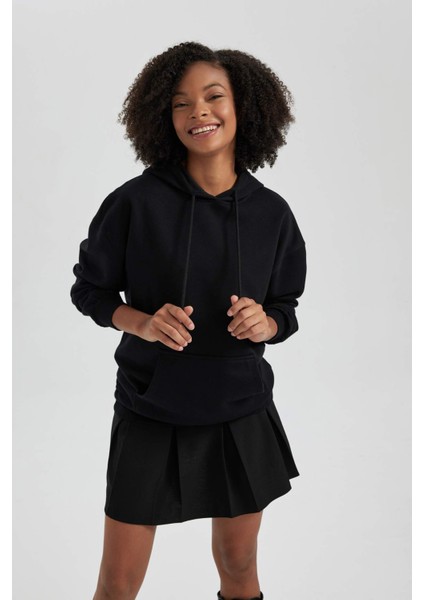 Oversize Fit Kapüşonlu Kalın Sweatshirt M3417AZ23WN