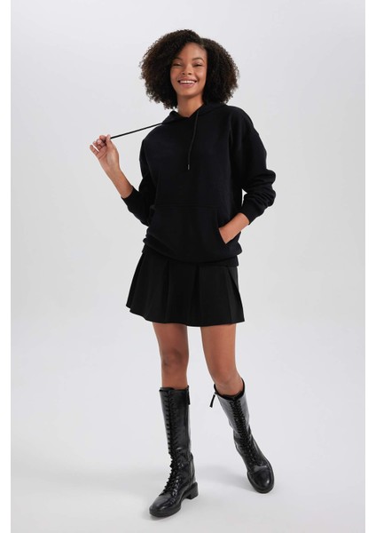 Oversize Fit Kapüşonlu Kalın Sweatshirt M3417AZ23WN fiyatları