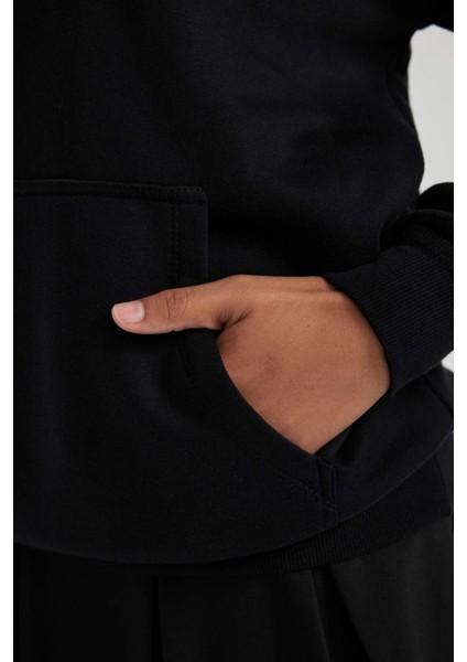 Oversize Fit Kapüşonlu Kalın Sweatshirt M3417AZ23WN indirimleri