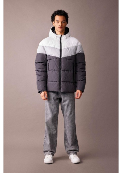 Regular Fit Kapüşonlu Şişme Mont A2249AX23WN