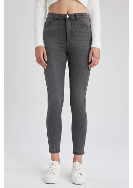 Skinny Fit Yüksek Bel Dar Paça Bilek Boy Jean Pantolon A7322AX23WN