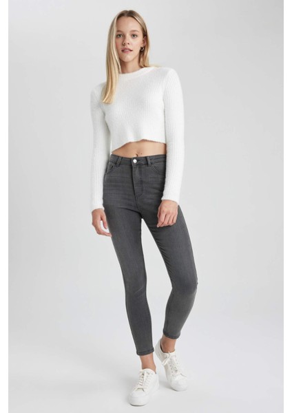 Skinny Fit Yüksek Bel Dar Paça Bilek Boy Jean Pantolon A7322AX23WN fiyatları