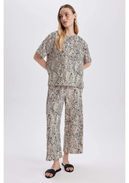 Regular Fit Leopar Desenli Pantolon Z9570AZ23SP