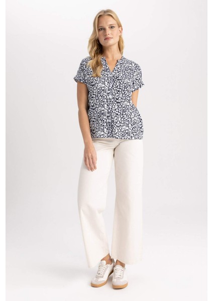 Regular Fit Bisiklet Yaka Kısa Kollu Gömlek I6173AZ23SM
