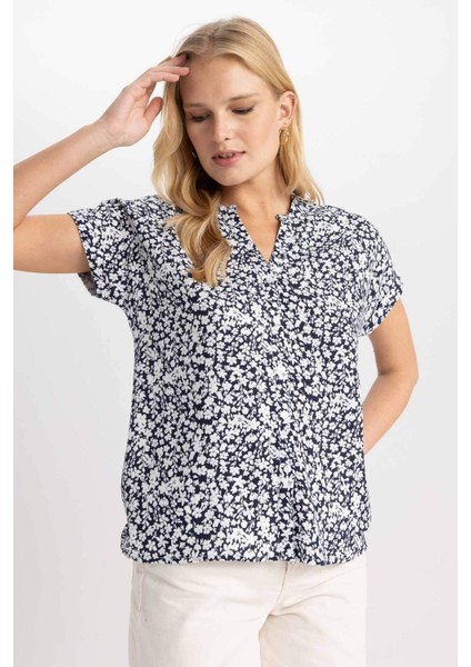 Regular Fit Bisiklet Yaka Kısa Kollu Gömlek I6173AZ23SM