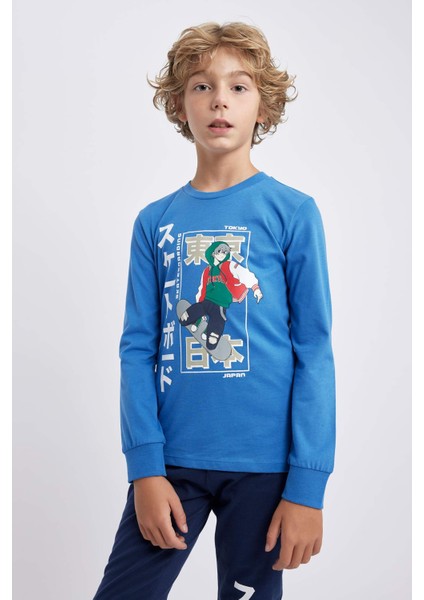 Erkek Çocuk Baskılı Uzun Kollu Pijama Takımı A6721A823AU modelleri