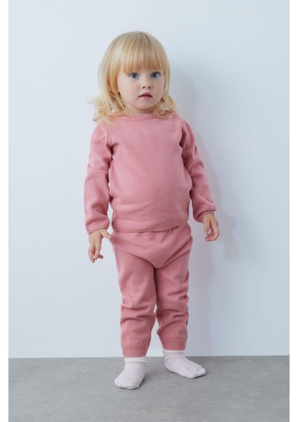 Kız Bebek Kazak Alt Triko 2'li Takım modelleri