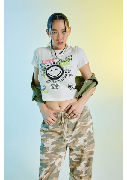 Coool SmileyWorld Fitted Fitilli Kaşkorse Kısa Kollu Tişört A5612AX23SM