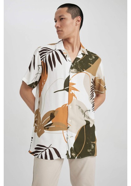 Regular Fit Apaş Yaka Kısa Kollu Gömlek Z6025AZ23SM