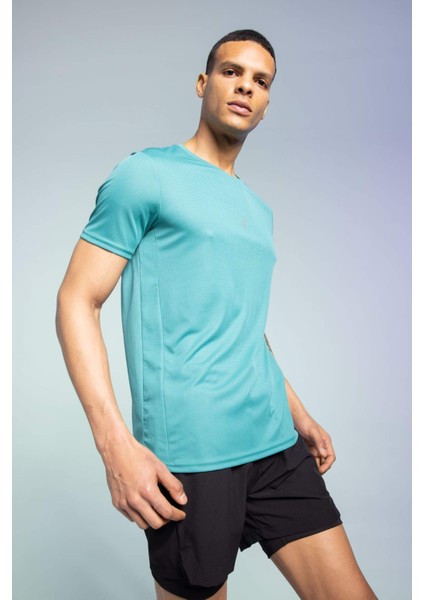 Fit Slim Fit Bisiklet Yaka Baskılı Kısa Kollu Sporcu Tişört X6142AZ23SP