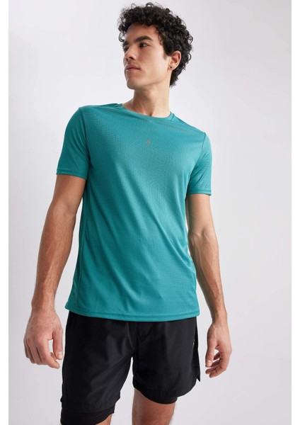 Fit Slim Fit Bisiklet Yaka Baskılı Kısa Kollu Sporcu Tişört X6142AZ23SP