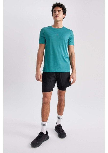 Fit Slim Fit Bisiklet Yaka Baskılı Kısa Kollu Sporcu Tişört X6142AZ23SP