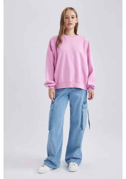 Coool Oversize Fit Bisiklet Yaka Kalın Sweatshirt A4177AX23WN fiyatları