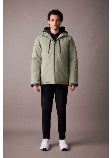 Fit Su İtici Slim Fit Kapüşonlu Polar Astarlı Su Geçirmez Mont A2125AX23WN fiyatları